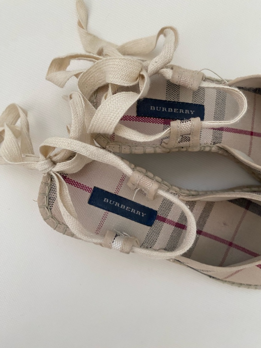 Burberry Nova Check Espadrille Wedge Y2K Style - Picture 2 of 5